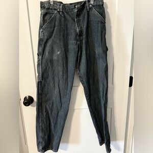 Wrangler Blue Relaxed Fit Jeans with Distressed Texture
